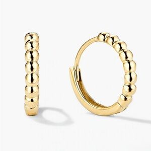 Mejuri Gold Beaded Hoop Earrings